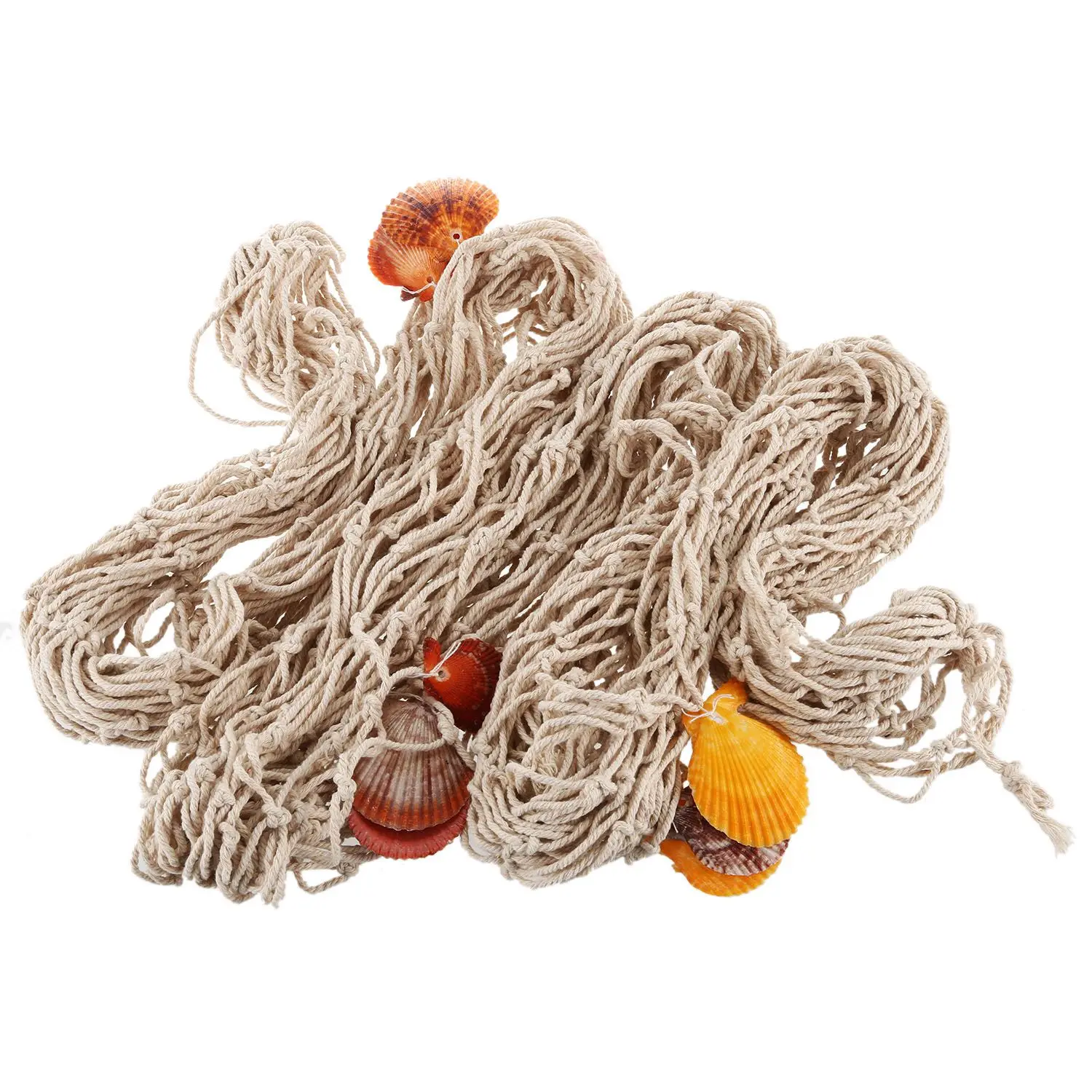 Fishing Net Beach Party Sea Shells Bar Home Wall Ceiling Decor - White