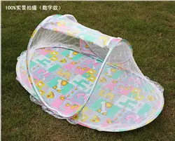 2016 Новый складной портативный для малышей кровать навес синий розовый москитная сетка с одеяло хлопок-мягкий матрас подушка палатка