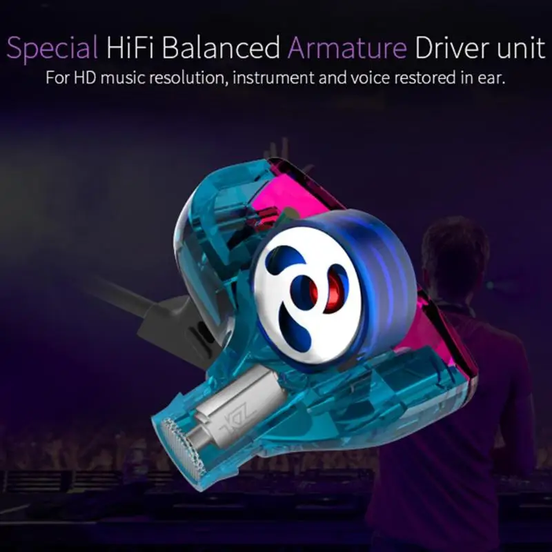 KZ ZST динамический гибрид Dual Driver наушники HIFI бас гарнитура вкладыши|Наушники и