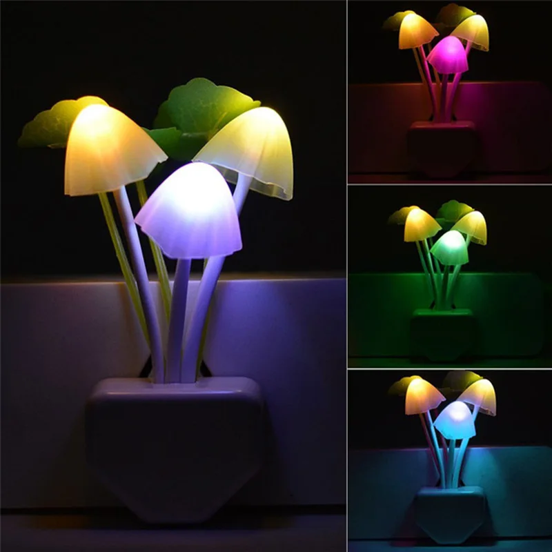 Новинка гриб ночь светодио дный светодиодный свет умный свет управление творческий DIY ЕС и США Plug Light сенсор В 220 В Красочные гриб