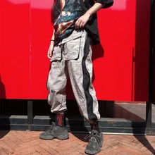 Men's Trousers 2019 Summer New Loose Letter Printing Nine Points Pants Zipper Feet Pants Personality Youth Casual Men's Clothing