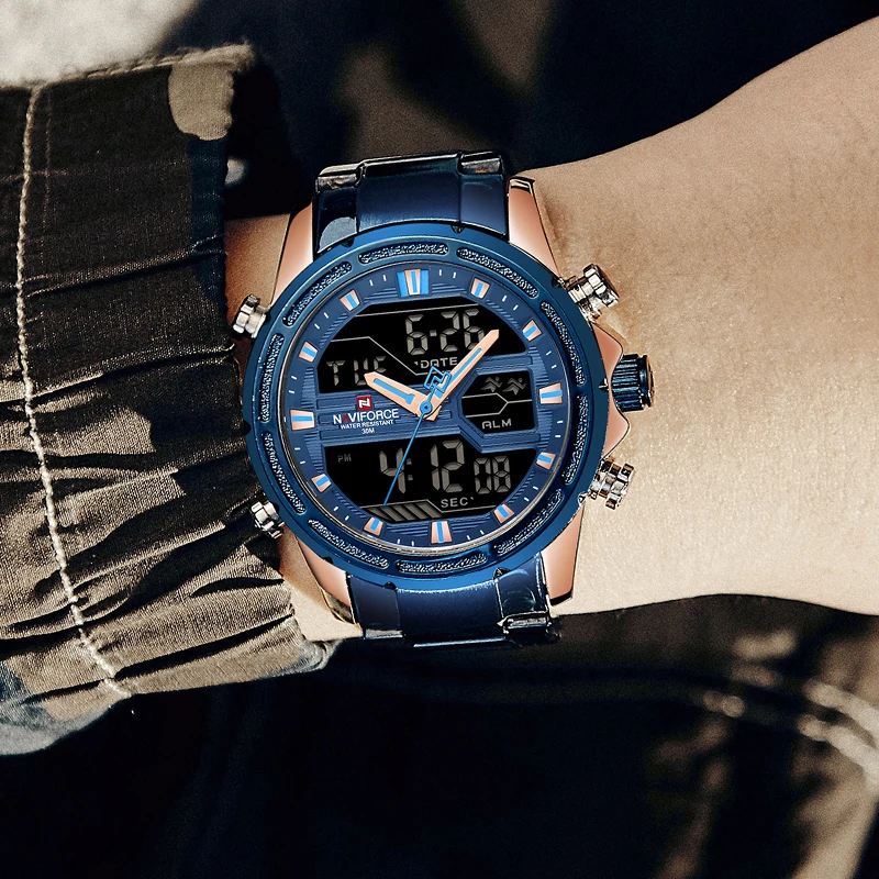 Часы NAVIFORCE мужские спортивные цифровые кварцевые светодиодный|Спортивные часы| |