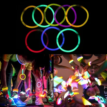 

100Pcs Glow Sticks Bracelets Mix Color Wedding Bright Colorful Light Festive Party Supplies Party Fun Fluorescence Light
