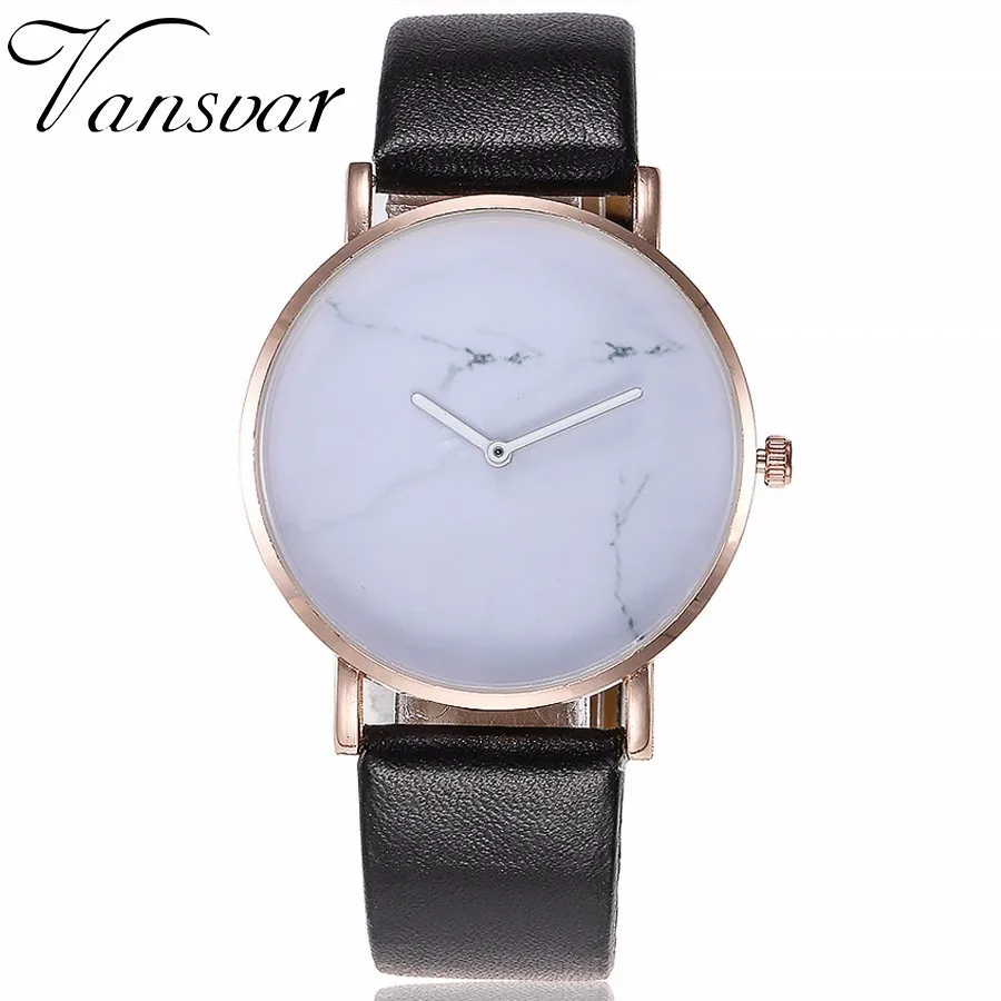 

Vansvar Brand Fashion Women Marble Dial Wrist Watch Casual Ladies Leather Quartz Watches Relogio Feminino Dropshipping