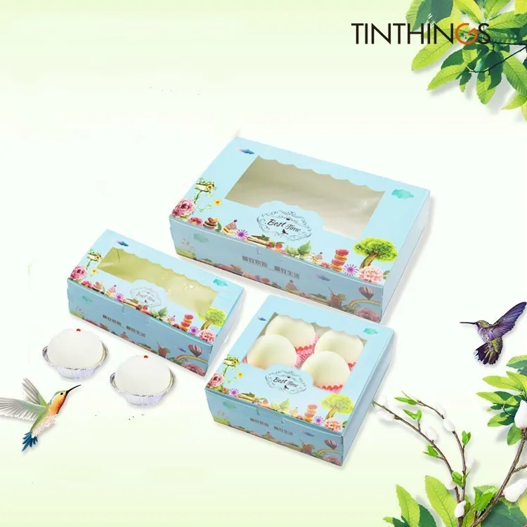 

10/20 PCS Paper Gift Packaging Box Food Cookie Candy Box Wedding Gift Party Favors Cake Paper Box With Window Cardboard Toy