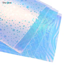Она любит 29x21 см A4 Радужный прозрачный виниловый прозрачный TPU ткань для одежды Diy ручной работы текстильная ткань для шитья, пэчворка сумки