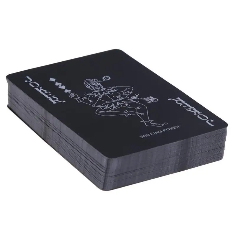 

NEW 54pcs/set Plastic PVC Poker Waterproof Black Playing Cards Creative Gift Durable Poker Family gatherings Entertainment