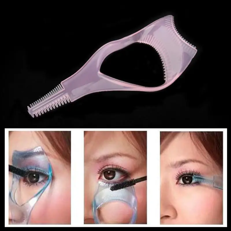 3 in 1 EyeLash Curler Mascara Brush Applicator Guid Comb Multifunction Cosmetic Eye Makeup Aid Tool Help Brushing Eyelash |
