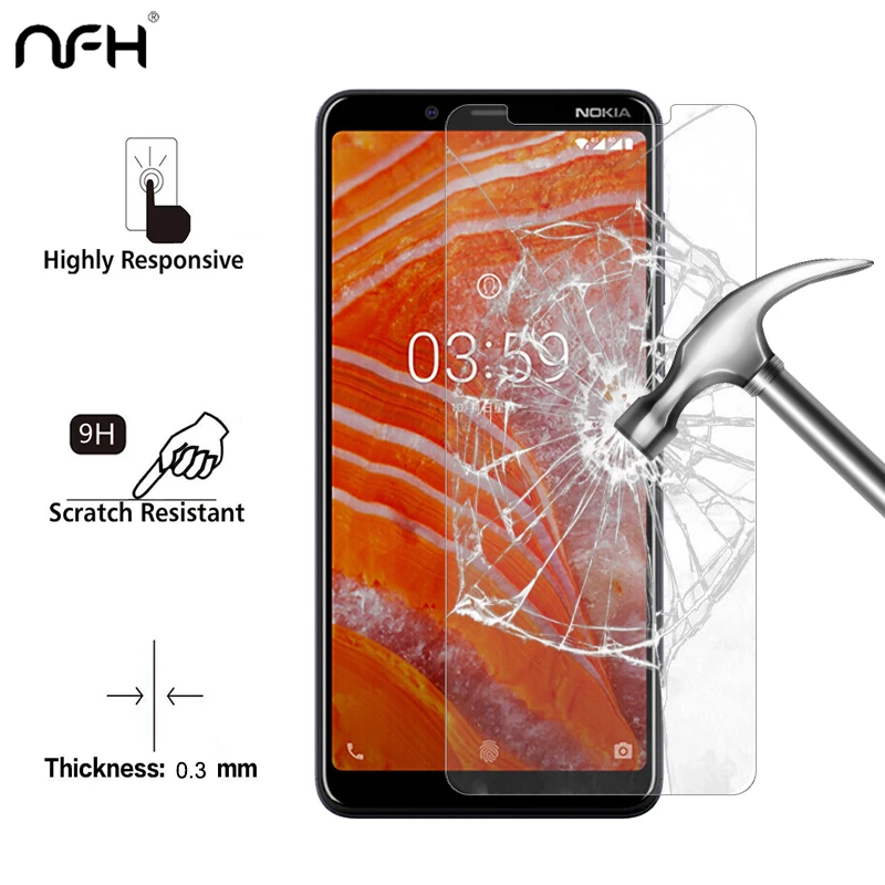 2 шт. Защита экрана для Nokia 3 1 Plus закаленное стекло 2.5D 9H Защитная пленка телефона