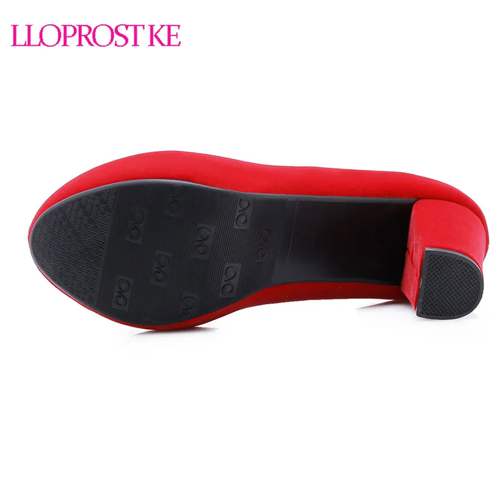 Lloprost ke Spring Women Ankle Strap Dress Shoes High Heels Shoes Platform Pumps Black Lady Shoes Thick Heels zapatos mujer D979