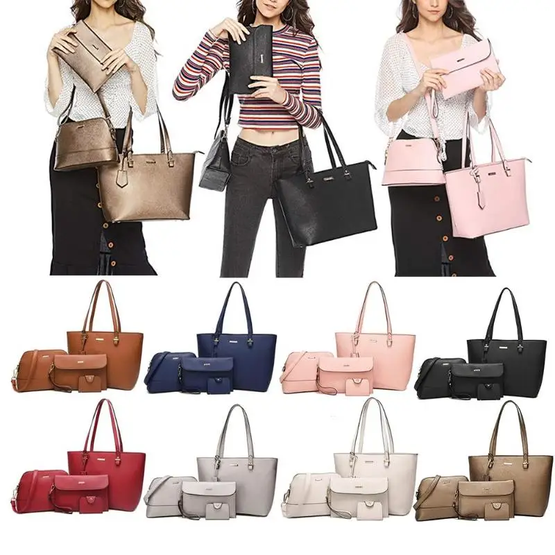 4 قطعة/المجموعة شنطة كتف مخلب النساء Crossbody أكياس بلون بطاقة تصميم حامل اليد للسيدات حزب محفظة 2019 جديد