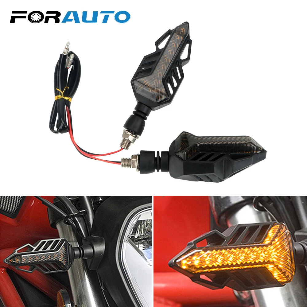 

FORAUTO 1 Pair Moto Turn Signal Light Yellow 13LED Super Bright Indicator Light Motorcycle Turn Signals Replacement Signal Lamp