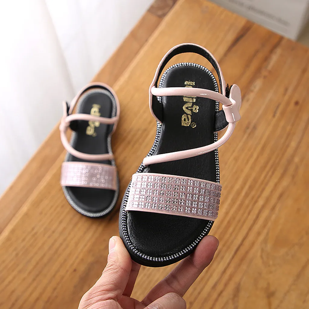 

Girls Sandals for Kids Children Beach Sandals Toddler Kids Sequins Straps Single Princess Shoes