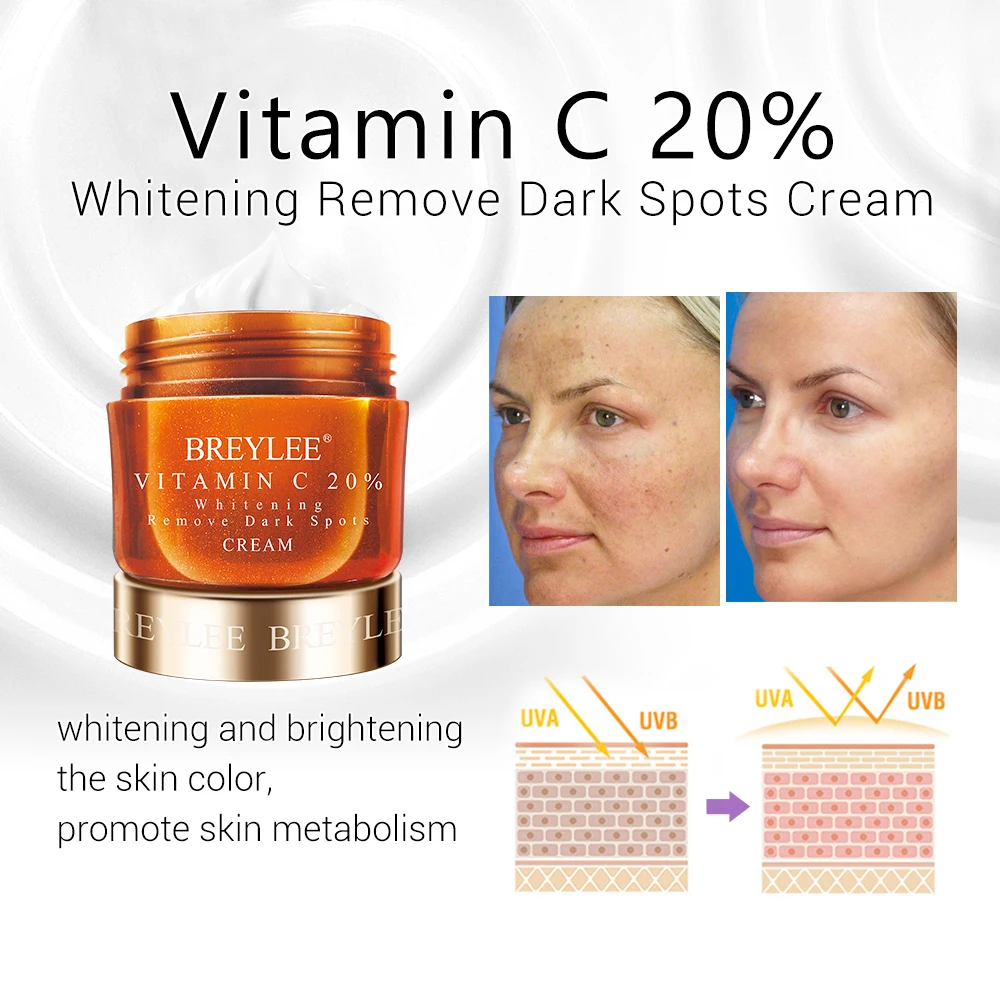 Breylee Face Cream Hyaluronic Acid Moisturizing Day Cream Retinol Anti Wrinkle Vitamin C Whitening Skin Care Acne Treatment 40g