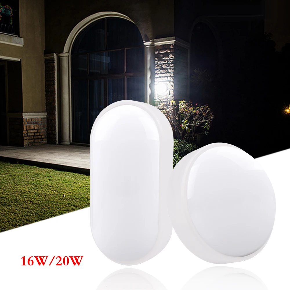 

110V 220V LED Moistureproof Lamp 16W 20W LED Ceiling Lamp AC85-265V Waterproof Bathroom Outdoor Garden Porch Wall Lamp