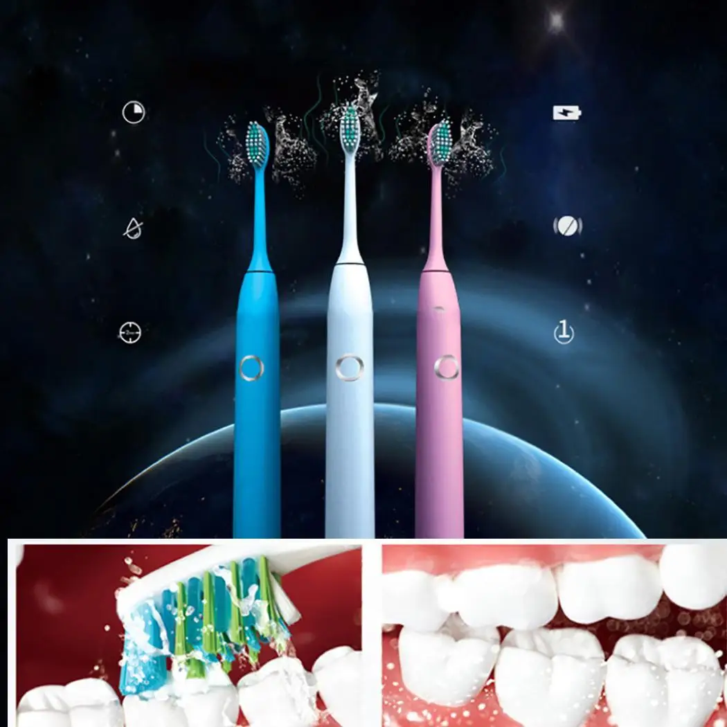 

Rechargeable USB Charge Waterproof Ultrasonic Electric 4-6 hours Toothbrush Casual Dental Care Unisex charger