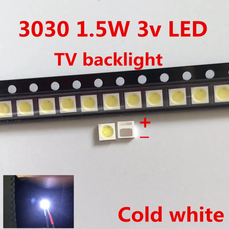 AOT высокомощный светодиодный ЖК-экран с подсветкой, 1,5 Вт, 3 в, 3030, 94 лм, холодный белый, с подсветкой для ТВ-приложений EMC 3030C-W3C3, 200 шт