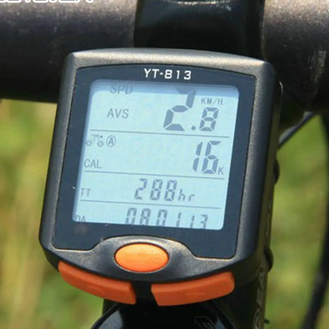 

Bicycle Computer Wireless Bike Computer Speedometer Digital Odometer Stopwatch Thermometer LCD Backlight Rainproof Black