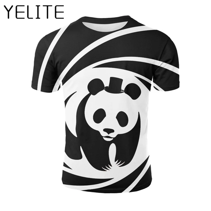 YELITE летняя футболка Harajuku Pandas Милая с принтом Пляжная уличная Готическая коротким