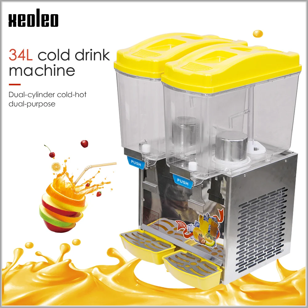 XEOLEO двойной баночки Автомат для подачи холодных напитков 17L * 2 фруктовый сок Автоматический Дозатор для напитков 280 Вт Отопление 1000