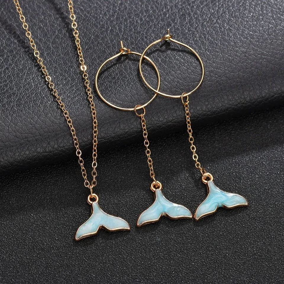 

X-NO BUY Trend Long Drop Earrings For Women Lovely Dolphin Tail Handmade Trendy Jewelry Fashion Cute Romantic Wedding Earings
