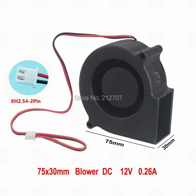 GDT 75mm 12V Brushless DC Blower Cooling Fan 2Pin 75x75x30mm Computer Cooler Fan GDT 75mm 12V Brushless DC Blower Cooling Fan 2Pin 75x75x30mm Computer Cooler Fan