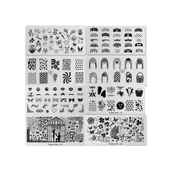 8 шт Профессиональные DIY Нержавеющая сталь Stampers Nail Art Инструменты Наборы тарелок скребок Шаблоны для ногтей Salon Manicure дома