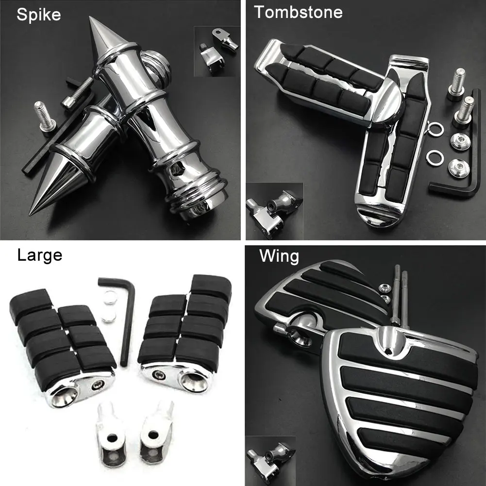 

Spike Front Foot Pegs For 96-04 Honda Magna 750 VF750C / 96-07 Shadow VLX 600 VT600C CD Deluxe footpeg Rest Pedal Billet Rubber