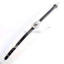 Подарок на день рождения 9 мм красивый Vogue чёрный пресноводный жемчуг черный кожаный браслет со стразами 8," W433