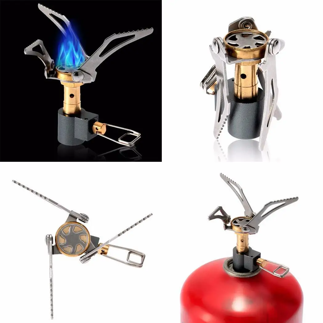 

Outdoor Camping Stove Portable Picnic Foldable Gas Burner Mini Ultralight Survival Furnace Stove 3000W Cooking Equipments