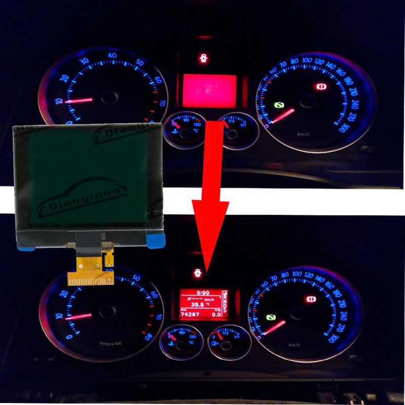 Qianyinuo Dashboard ЖК-экран для Volkswagen Golf 5/Golf 6/Touran/Passat, Sagitar и Skoda lcd инструмент