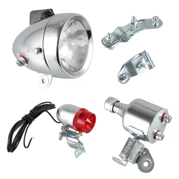 

NEW Bicycle Bike Tricycle Friction Generator Dynamo Head Tail Light Kit