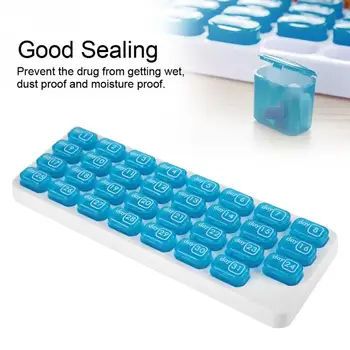 

31 Grids Keyboard Style Medicine Holder Organizer One Month Tablet Container Plastic Storage Case Health Care Tool