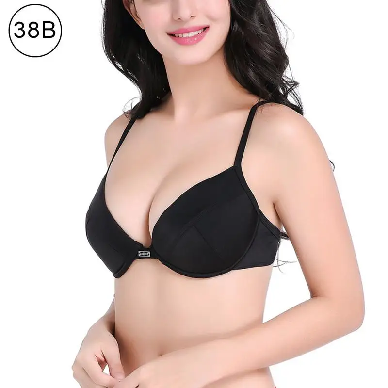

Women's Swimwear Bikini Top Steel Ring Sponge Concentrated Bra Europe and America Style Secret Convertible Push-up Swimsuit