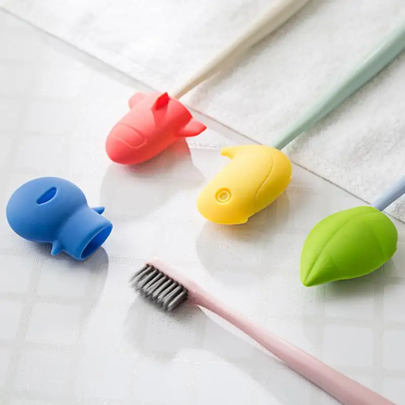

Portable Cartoon Travel Silicone Toothbrush Head Cover Toothbrush Set Box Brush Head Protective Case