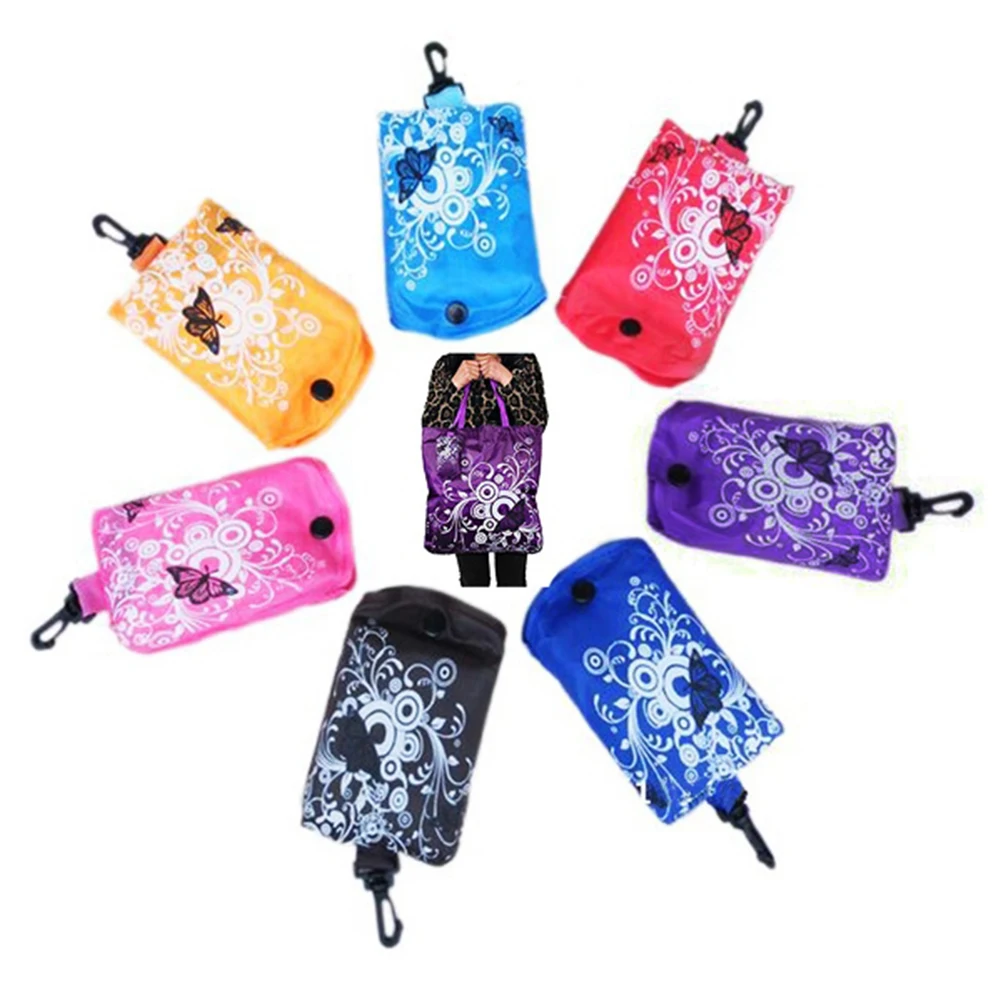 طوي الأزهار كبيرة قدرة حقيبة يد للتسوق البقالة حقيبة التخزين حمل الحقيبة