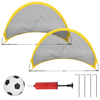 

Kids Foldable Pop-up Football Goal Net Soccer Goals Gate Football Net Tent with Football Ball Pump Poles Outdoor Play Game Toy