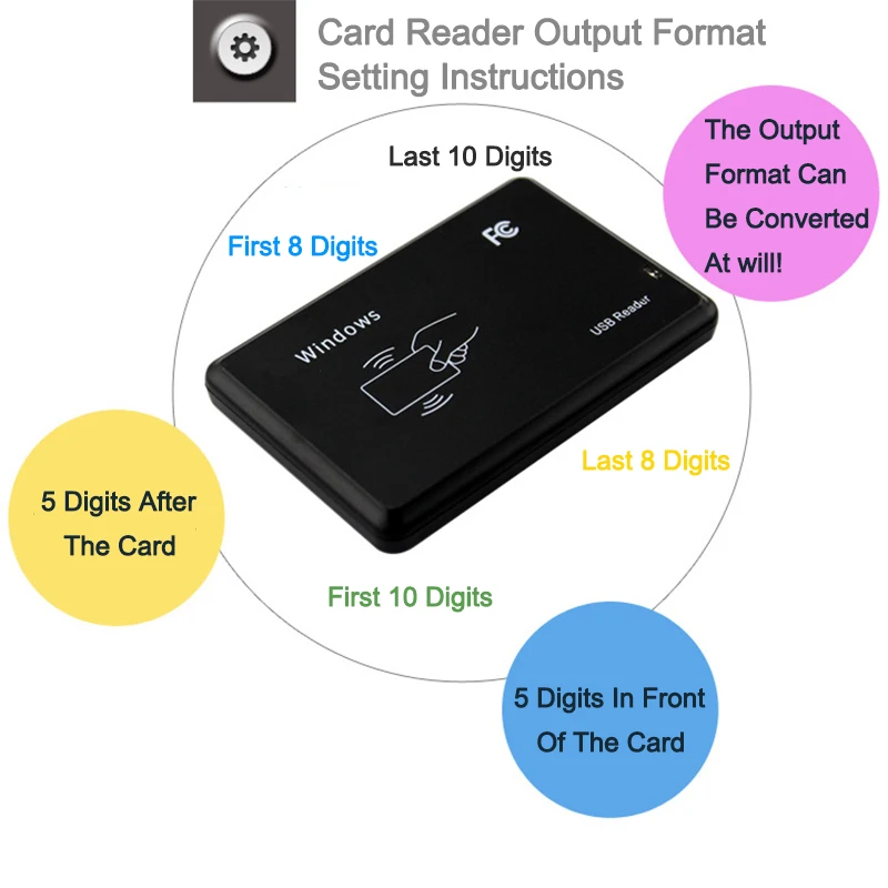 Считыватель RFID 125 кГц EM4100 USB ID бесконтактная чувствительность карта управления
