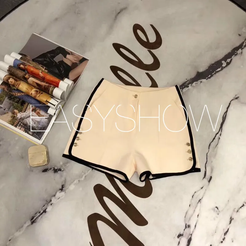 

N023-Spring/summer 2019 new style metallic button-down shorts with contrasting sides
