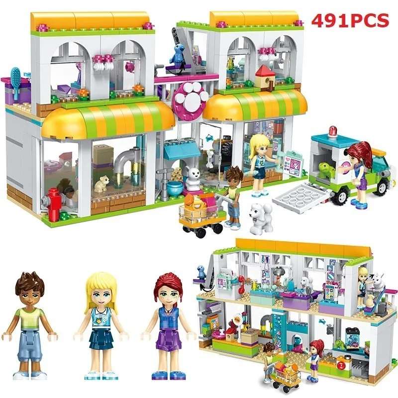 

491pcs Building Blocks Girls Friends City Pet Center Building Bricks Compatible Legoingly Figure Toys Hobbies WJ072