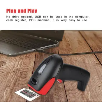 

Wired Handheld USB Bar QR Code Scanner High Scaned Speed 2D Barcode Reader Scanning Scanner for POS and Inventory