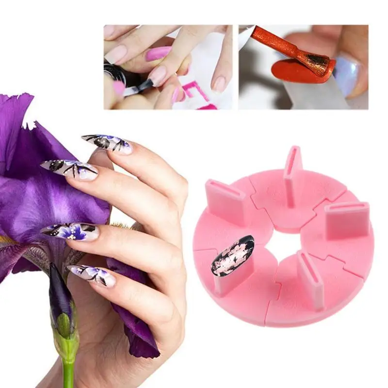 1 Set Plastic False Nail Tips Holder Detachable Practice Training
