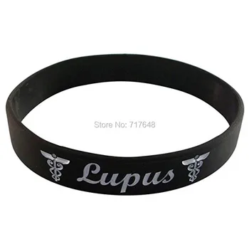 

100pcs Medical Alert Lupus wristband silicone bracelets free shipping by epacket A