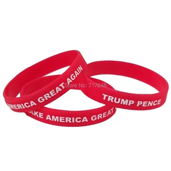 

100pcs Trump Pence Make America Great wristband silicone bracelets free shipping by ePacket A