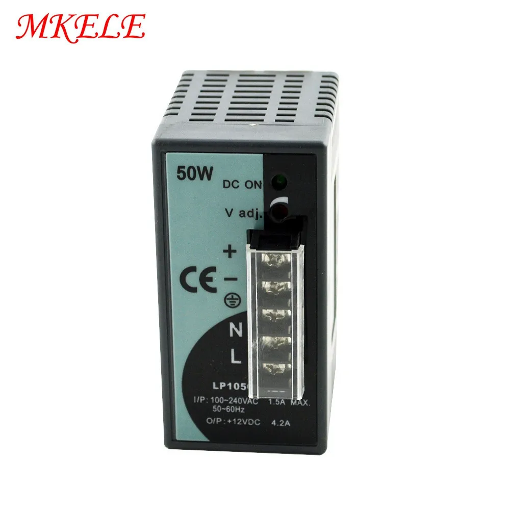 

50W Din Rail Switching Model Power Supply Plastic Case Ultra Slim Active PFC CE Certificate 5V 12V 24V AC-DC 8A 4.2A 2.1A