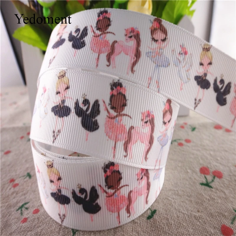 

10 Yards 25MM, 1-1/2" 38MM, Ballet Gril Printed Grosgrain Ribbon DIY Hair Bows Handmade Materials MD19022503