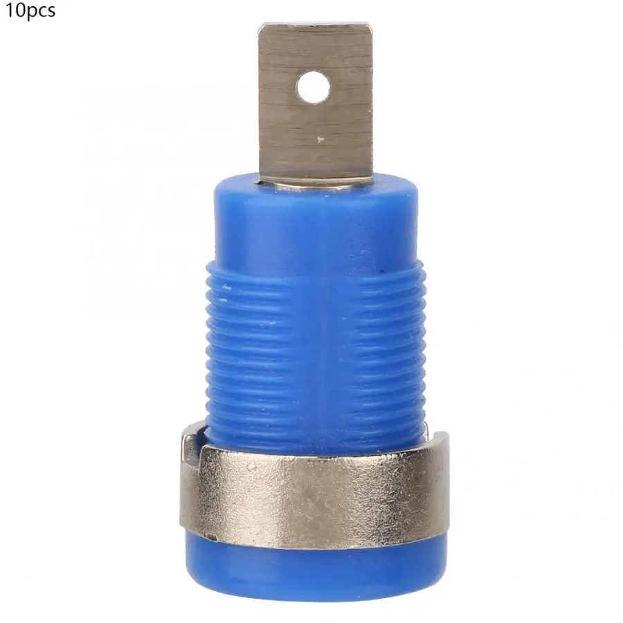 

conectores 10Pcs Blue Medium Thread Amplifier Speaker Terminal Banana Plug Socket Connector 4mm High Quality
