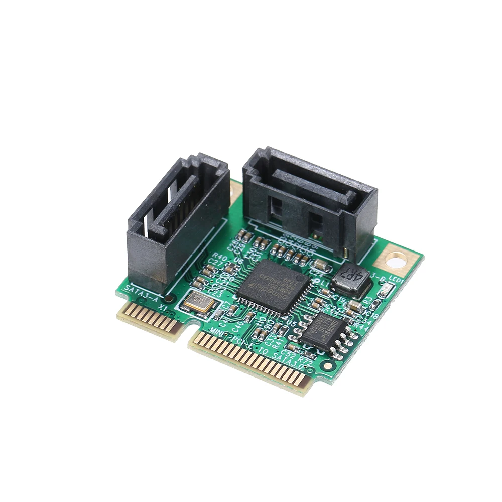 PCI E к SATA3 карта расширения ASM1061 чип 2 порта SATA3.0 mini PCIE SSD HDD SATA карты