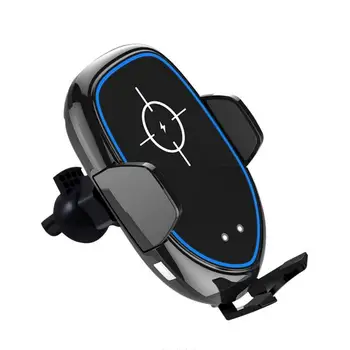 

Universal Car Fast Charging Holder Wireless Sensory Innovative Air Outlet Auto Gravity Stand Wireless Charger LED Light Durable