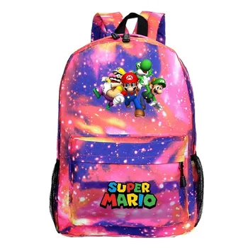 

Customize Logo Anime Backpack Classic Maro 1 Men Sac A Dos Zipper Mochila Schoolbag Basic Quality Fashion Cartoon Softback Bag
